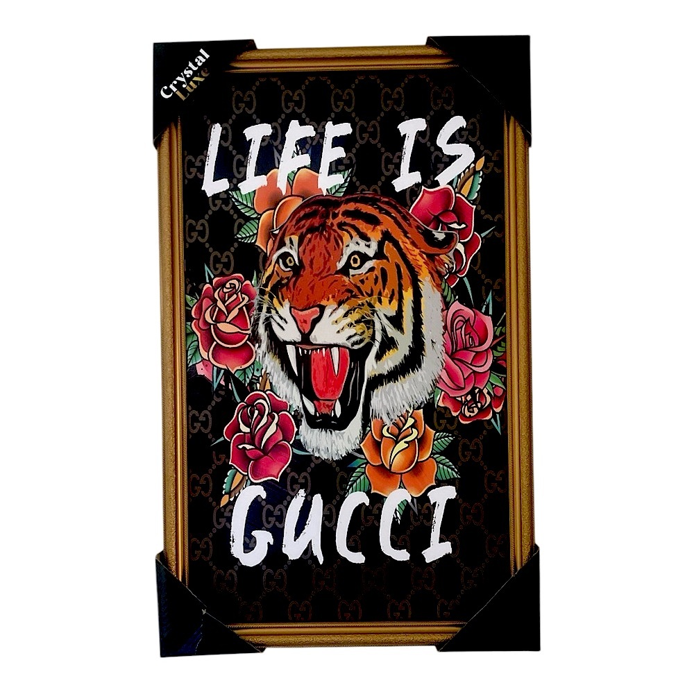 Glam Tiger and Roses by Madeline Blake Gucci Pop Art